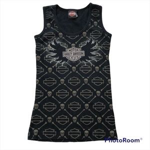 Harley Davidson Black Skull Tank Top Small